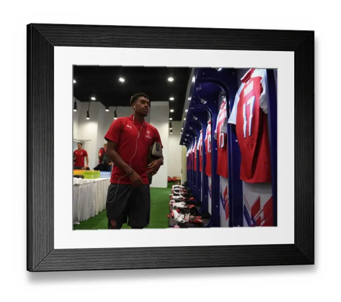 Framed Print : Arsenal's Alex Iwobi Prepares for Arsenal v Chelsea Clash in Beijing
