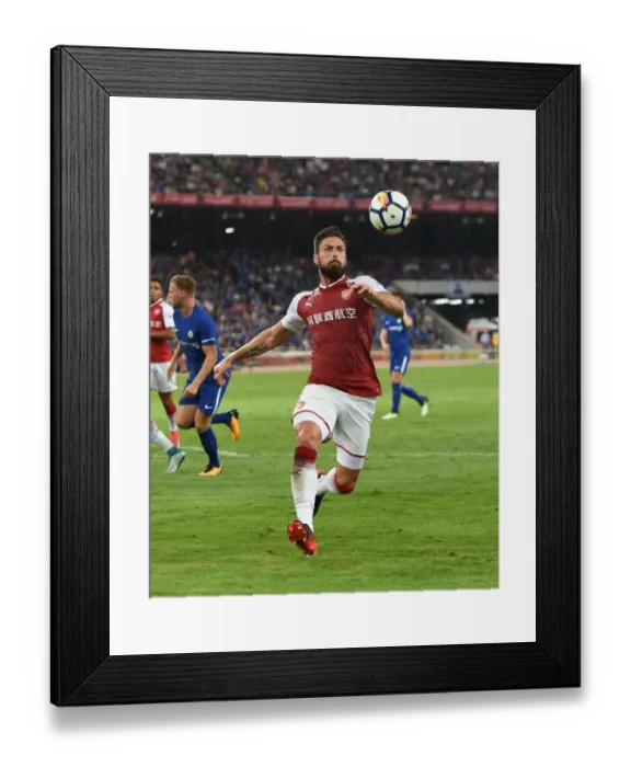Framed Print : Clash of the Strikers: Olivier Giroud vs. Chelsea - Arsenal Pre-Season 2017, Beijing