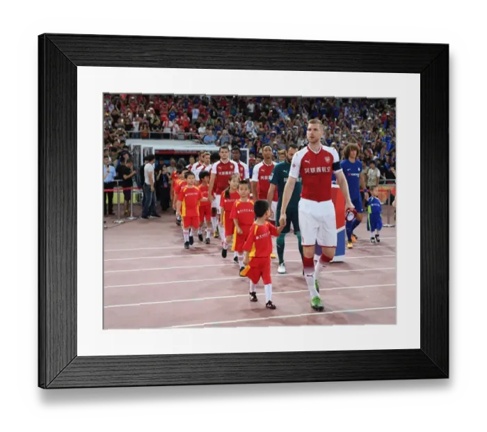 Framed Print : Per Mertesacker Leads Arsenal Against Chelsea in 2017 Beijing Pre-Season Friendly Framed Print : Per Mertesacker Leads Arsenal Against Chelsea in 2017 Beijing Pre-Season Friendly