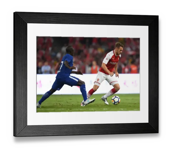 Framed Print : Arsenal's Aaron Ramsey Outmaneuvers Chelsea's N'Golo Kante in Beijing Pre-Season Clash Framed Print : Arsenal's Aaron Ramsey Outmaneuvers Chelsea's N'Golo Kante in Beijing Pre-Season Clash