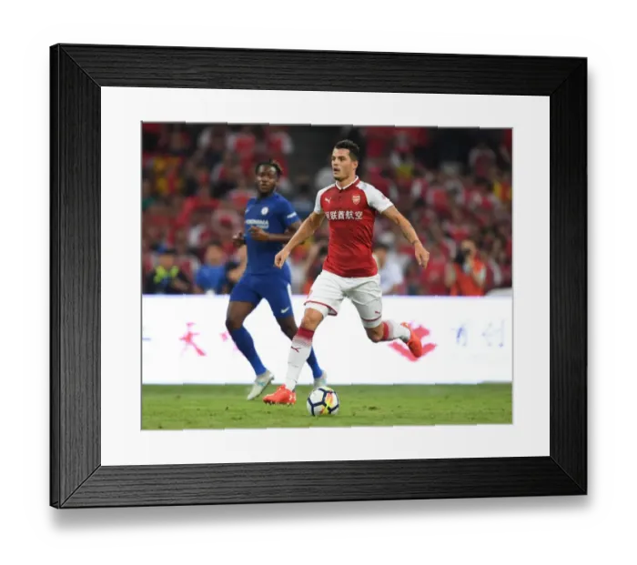 Framed Print : Arsenal's Granit Xhaka in Action against Chelsea in Beijing Pre-Season Friendly (2017) Framed Print : Arsenal's Granit Xhaka in Action against Chelsea in Beijing Pre-Season Friendly (2017)