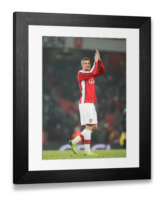 Framed Print : Nicklas Bendtner waves to the Arsenal fans after the match Framed Print : Nicklas Bendtner waves to the Arsenal fans after the match