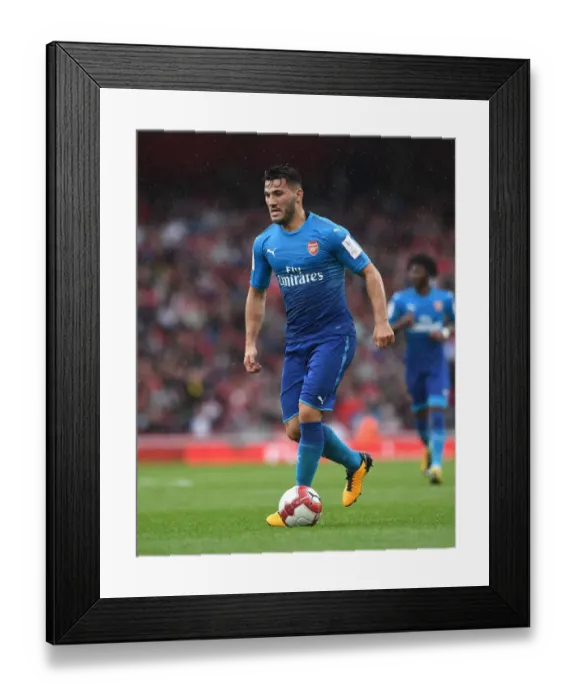 Framed Print : Sead Kolasinac in Action: Arsenal vs SL Benfica - Emirates Cup 2017-18