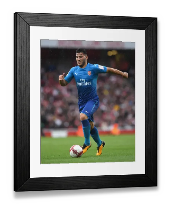 Framed Print : Sead Kolasinac in Action: Arsenal vs SL Benfica, Emirates Cup 2017-18