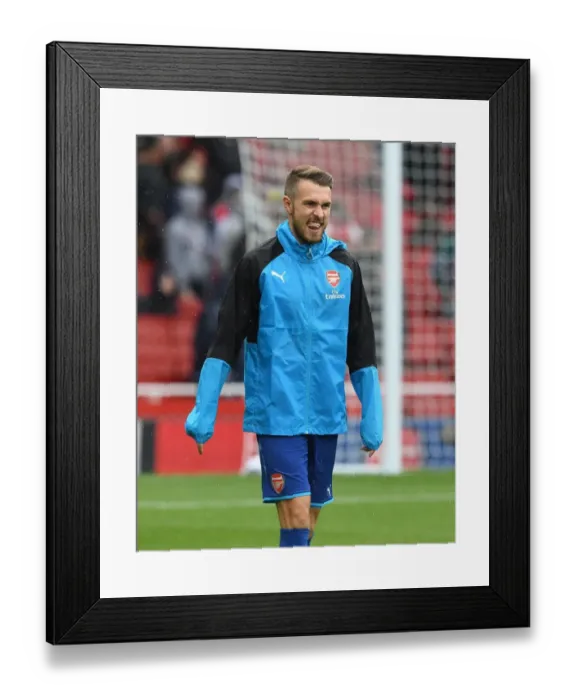 Framed Print : Arsenal's Aaron Ramsey Gears Up: Arsenal v Benfica, Emirates Cup 2017-18