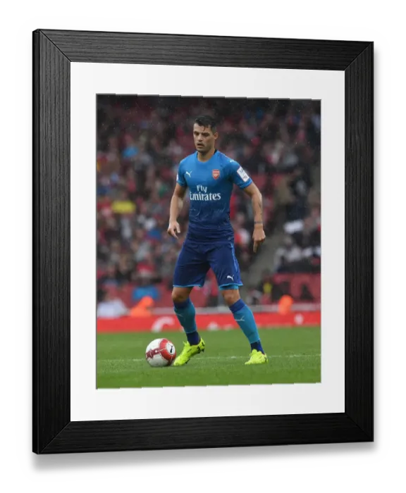 Framed Print : Granit Xhaka: Arsenal's Midfield Maestro in Action against SL Benfica, Emirates Cup 2017-18 Framed Print : Granit Xhaka: Arsenal's Midfield Maestro in Action against SL Benfica, Emirates Cup 2017-18