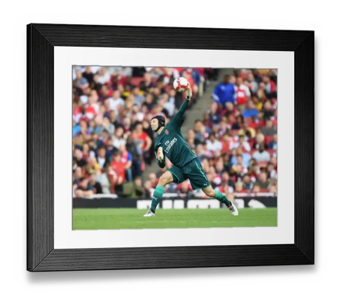 Framed Print : Petr Cech in Action: Arsenal vs Sevilla FC - Emirates Cup 2017-18