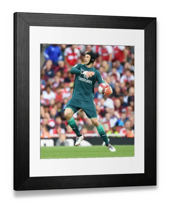 Framed Print : Petr Cech in Action: Arsenal vs Sevilla FC - Emirates Cup 2017-18