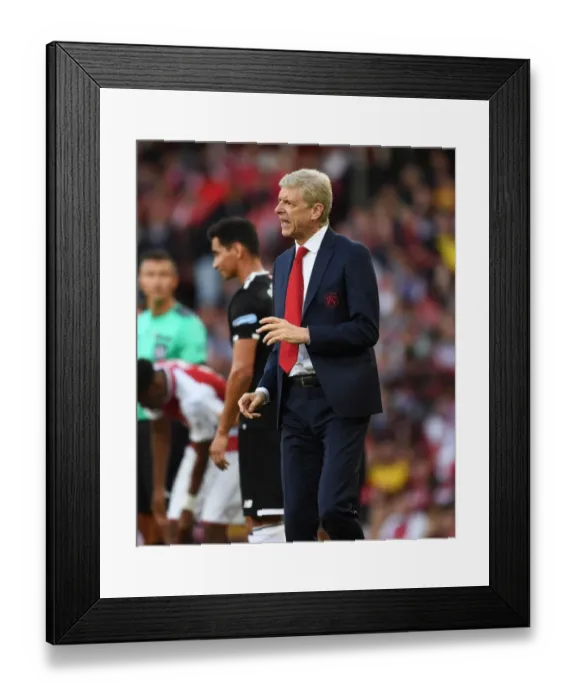 Framed Print : Arsene Wenger Leads Arsenal Against Sevilla in the 2017-18 Emirates Cup