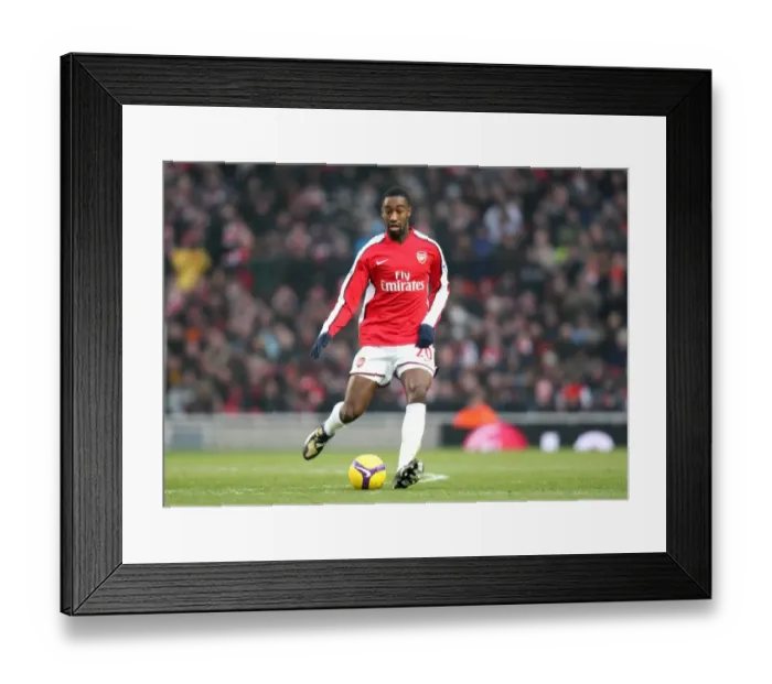 Framed Print : Johan Djourou Celebrates Arsenal's 1-0 Victory Over Bolton Wanderers, Barclays Premier League, Emirates Stadium (10 / 1 / 09)