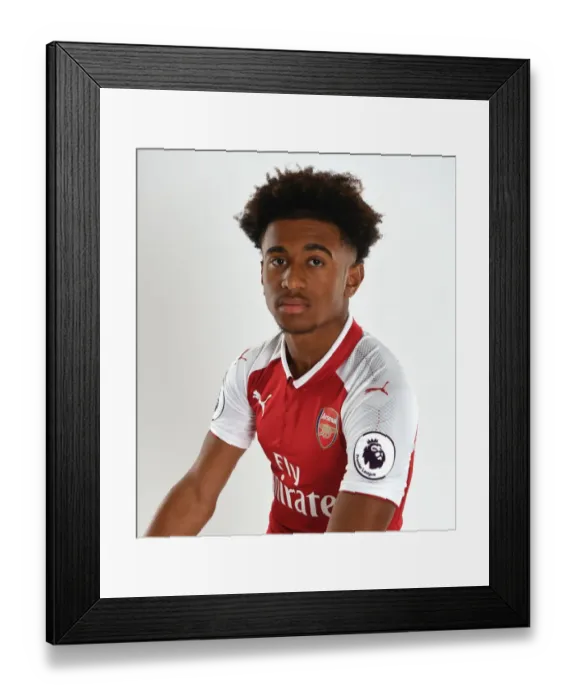 Framed Print : Reiss Nelson at Arsenal First Team Photocall (2017-18) Framed Print : Reiss Nelson at Arsenal First Team Photocall (2017-18)
