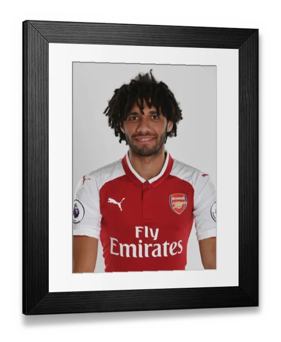 Framed Print : Mohamed Elneny at Arsenal Team Photocall (2017-18)
