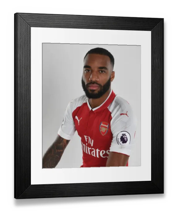 Framed Print : Arsenal Football Club 2017-18 Team: Alex Lacazette at Photocall Framed Print : Arsenal Football Club 2017-18 Team: Alex Lacazette at Photocall