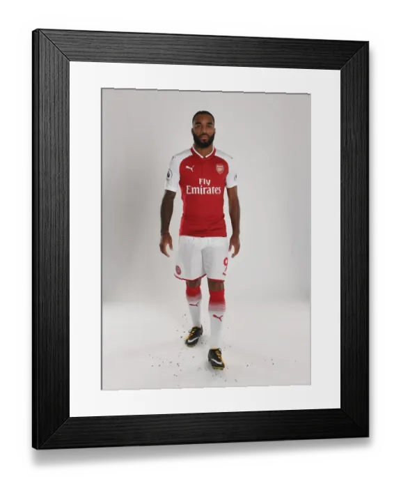 Framed Print : Arsenal Football Club 2017-18 Team: Alex Lacazette's Photoshoot at Emirates Stadium