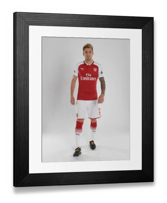 Framed Print : Mathieu Debuchy at Arsenal 2017-18 Team Photocall