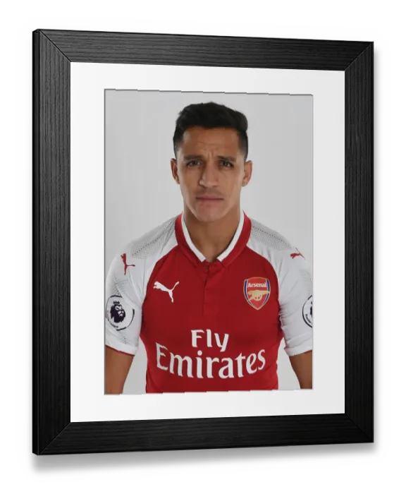 Framed Print : Arsenal Football Club: Alexis Sanchez at 2017-18 Team Photocall