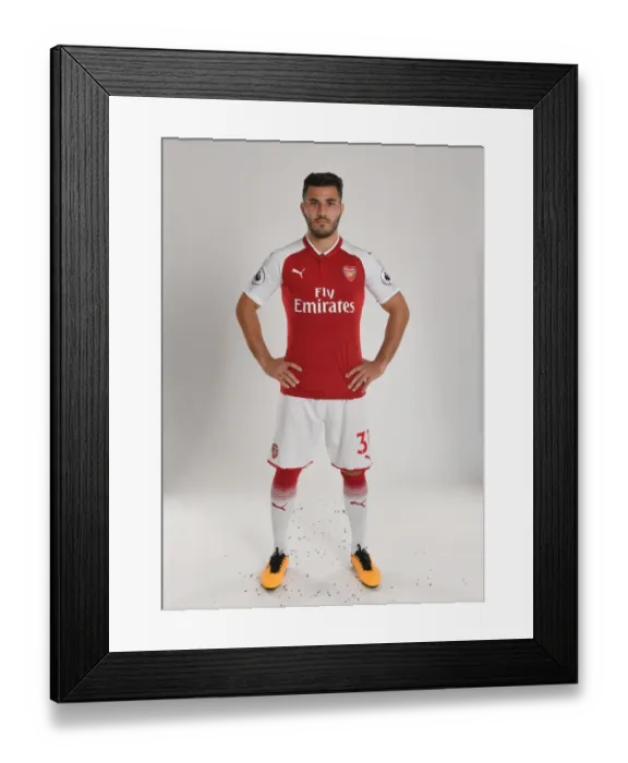 Framed Print : Arsenal FC 2017-18 Team: Sead Kolasinac at Arsenal's 1st Team Photocall
