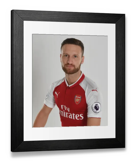 Framed Print : Shkodran Mustafi's Arsenal Team Photocall (2017-18) Framed Print : Shkodran Mustafi's Arsenal Team Photocall (2017-18)