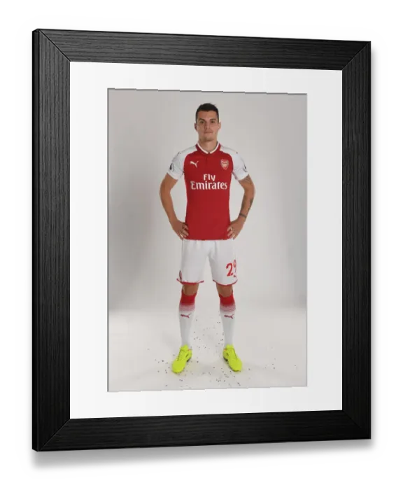 Framed Print : Granit Xhaka's Arsenal Team Photocall 2017-18 Framed Print : Granit Xhaka's Arsenal Team Photocall 2017-18