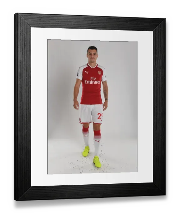 Framed Print : Arsenal Football Club 2017-18 Team: Granit Xhaka's Photoshoot at Emirates Stadium