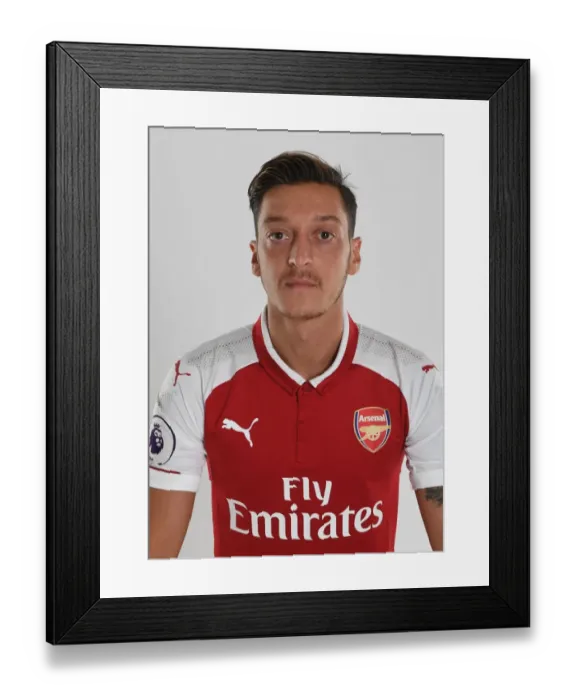 Framed Print : Arsenal Football Club 2017-18 Team: Mesut Ozil's Photocall