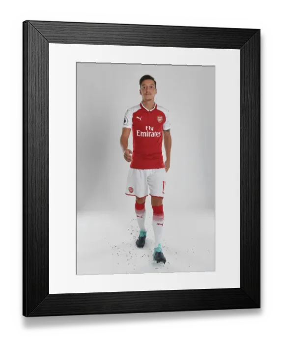 Framed Print : Arsenal Football Club 2017-18 Team: Mesut Ozil's Photocall