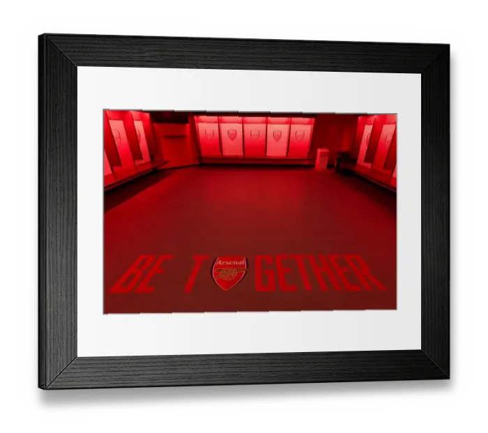 Framed Print : Behind the Scenes: Arsenal Changing Room Before FA Community Shield (2017-18) vs. Chelsea