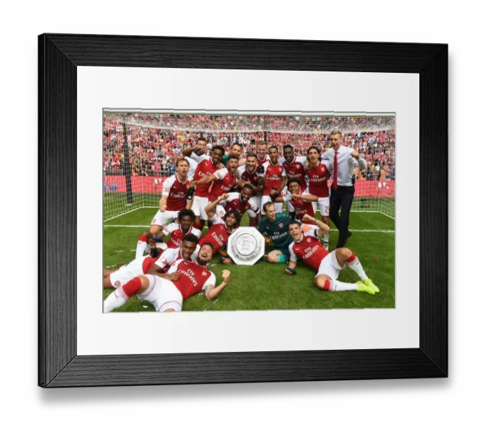 Framed Print : Arsenal Celebrate FA Community Shield Win over Chelsea (2017-18) Framed Print : Arsenal Celebrate FA Community Shield Win over Chelsea (2017-18)