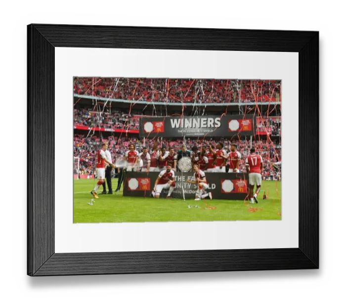 Framed Print : Arsenal Celebrates FA Community Shield Win Against Chelsea (2017-18)
