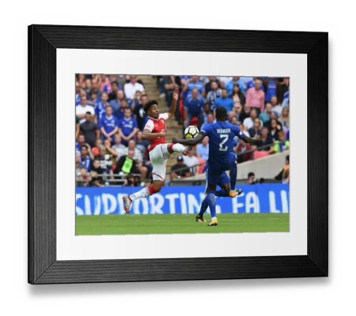 Framed Print : Reiss Nelson vs. Antonio Rudiger: Clash at the FA Community Shield (Arsenal vs. Chelsea, 2017-18)