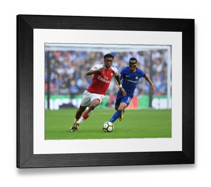 Framed Print : Clash of the Blues: Iwobi vs Pedro - FA Community Shield Showdown (Arsenal vs Chelsea)