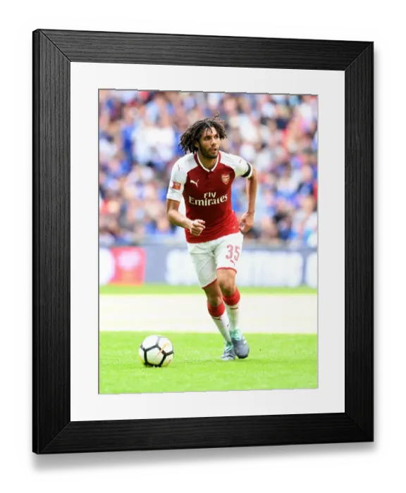 Framed Print : Mohamed Elneny: Arsenal's Midfield Battle in the FA Community Shield against Chelsea (2017-18)
