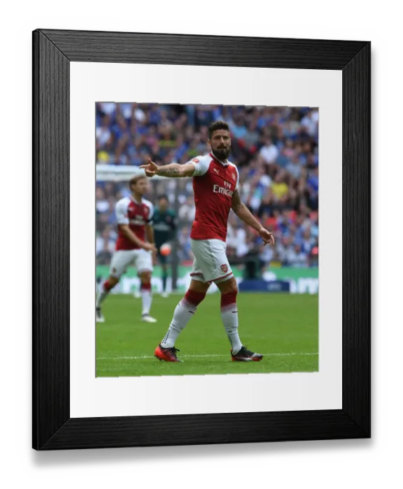 Framed Print : Giroud vs. Chelsea: Arsenal's Star Forward Faces Off in FA Community Shield Showdown