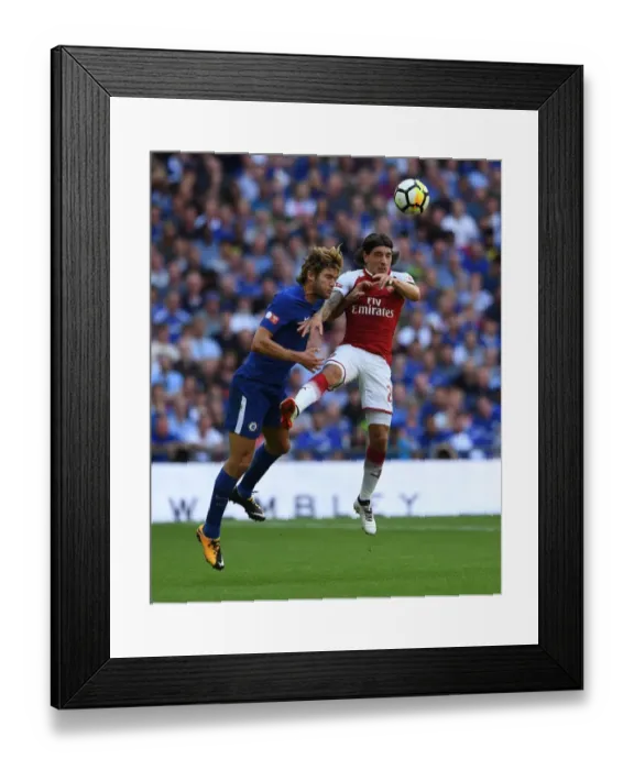 Framed Print : Clash at Wembley: Bellerin vs Alonso in the FA Community Shield Showdown