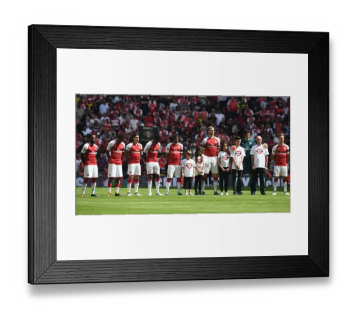 Framed Print : Arsenal Observes Minutes Silence Before FA Community Shield Clash Against Chelsea