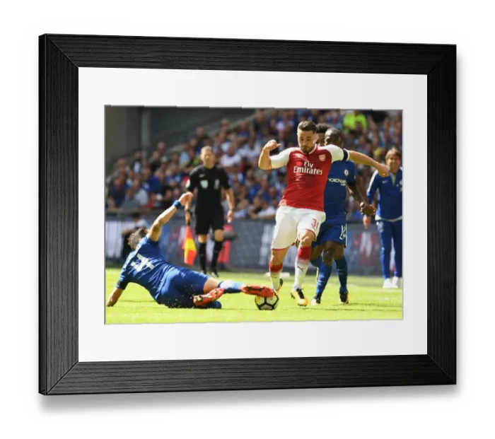 Framed Print : Clash of the Legends: Kolasinac vs. Fabregas - Arsenal vs. Chelsea FA Community Shield Showdown