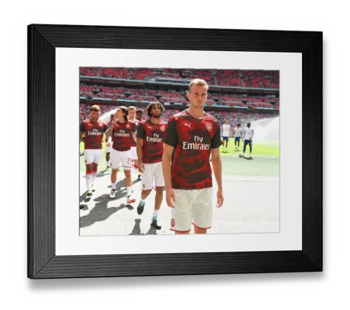 Framed Print : Rob Holding: Arsenal's Ready-to-Rise Star Before the FA Community Shield Clash Against Chelsea