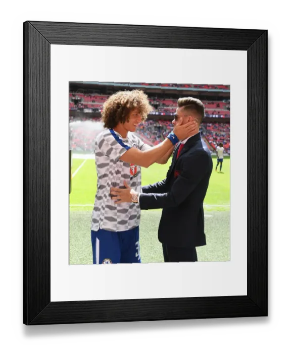 Framed Print : Gabriel and David Luiz: A Pre-Season Rivalry - Arsenal vs. Chelsea, FA Community Shield 2017-18
