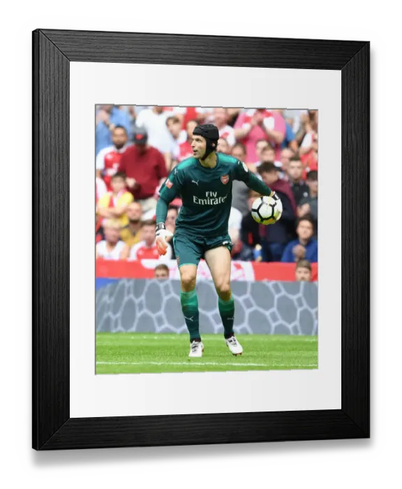 Framed Print : Petr Cech Focused: Arsenal vs. Chelsea - FA Community Shield 2017-18
