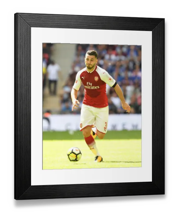 Framed Print : Sead Kolasinac in Action: Arsenal vs. Chelsea - FA Community Shield 2017-18