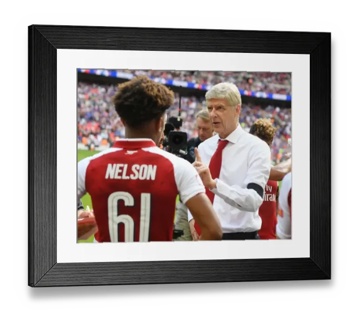Framed Print : Arsene Wenger and Reece Nelson: The FA Community Shield Showdown - Arsenal vs. Chelsea (2017-18)