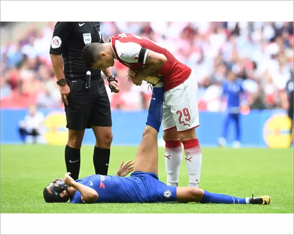 Granit Xhaka (Arsenal) Pedro (Chelsea). Arsenal 1: 1 Chelsea. Arsenal win 4: 1 on penaltys