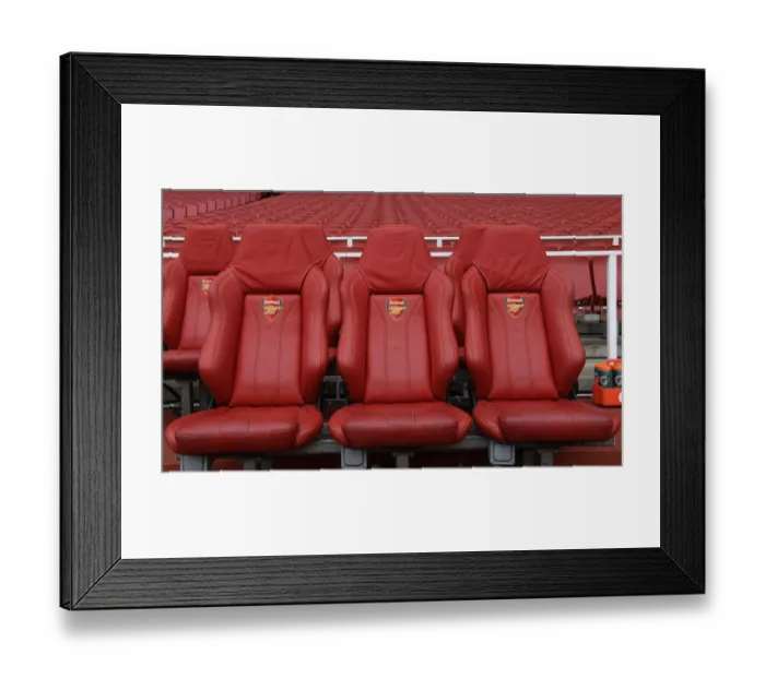 Framed Print : Arsenal Dugout: Pre-Match Setting at Emirates Stadium (Arsenal vs Leicester City, 2017-18) Framed Print : Arsenal Dugout: Pre-Match Setting at Emirates Stadium (Arsenal vs Leicester City, 2017-18)