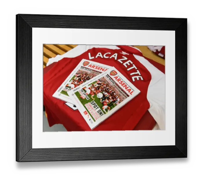 Framed Print : Arsenal Matchday Programme: Arsenal vs. Leicester City (2017-18) Framed Print : Arsenal Matchday Programme: Arsenal vs. Leicester City (2017-18)