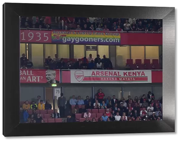 Arsenal Kenya banner. Arsenal 4: 3 Leicester City. Premier League. Emirates Stadium