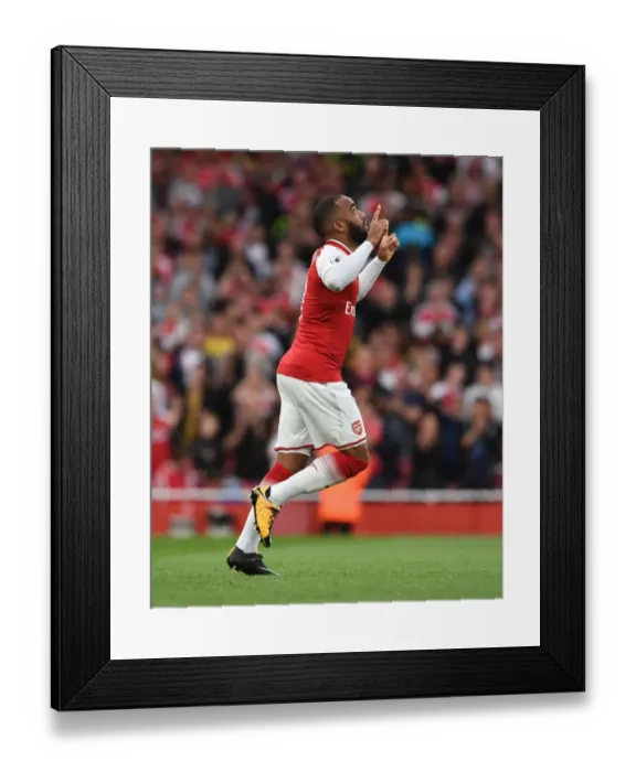 Framed Print : Alexandre Lacazette's Thrilling Goal: Arsenal vs Leicester City, Premier League 2017-18