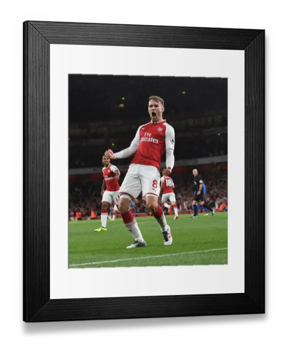 Framed Print : Aaron Ramsey's Stunner: Arsenal's 3-Goal Blitz vs Leicester City (2017-18)