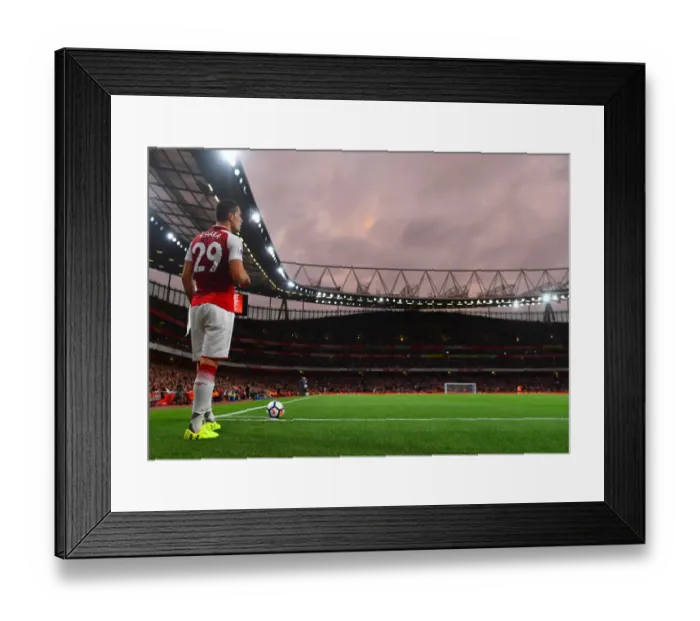Framed Print : Granit Xhaka: Arsenal's Midfield Maestro in Action vs Leicester City, Premier League 2017-18 Framed Print : Granit Xhaka: Arsenal's Midfield Maestro in Action vs Leicester City, Premier League 2017-18
