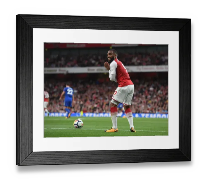 Framed Print : Alex Lacazette in Action: Arsenal vs Leicester City, Premier League 2017-18 Framed Print : Alex Lacazette in Action: Arsenal vs Leicester City, Premier League 2017-18
