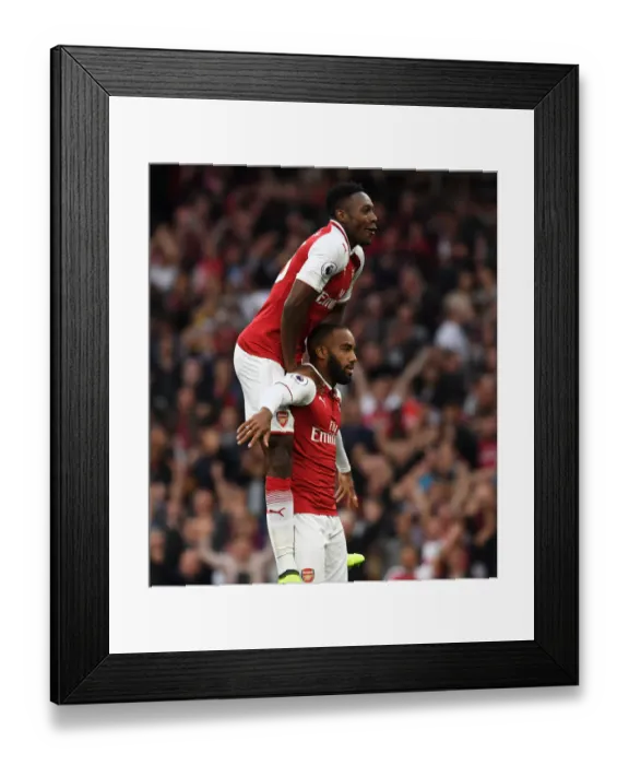 Framed Print : Arsenal Debut Goals: Lacazette and Welbeck Unite in Victory over Leicester City (2017-18) Framed Print : Arsenal Debut Goals: Lacazette and Welbeck Unite in Victory over Leicester City (2017-18)